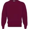 Lambswool Crew Neck Jumper - Bordeaux 2 Lambswool Crew Neck Jumper - Bordeaux -Clothing store 14