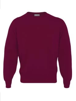 Lambswool Crew Neck Jumper - Bordeaux