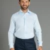 Fitted City Shirt - Herringbone Pale Blue -Clothing store 220713 oliverbrown model33498 f9e85a26 be32 41c8 bbbc 663a5c0278da