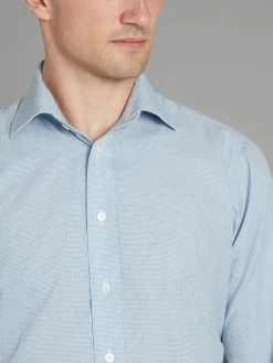 Linen Shirt - Puppytooth Light Blue -Clothing store 221027 OLIVERBROWN50413 1 410293da 4778 446f b721 36b5d5b2223e