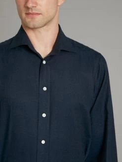 Regular Fit Shirt - Brushed Cotton Midnight -Clothing store 221027 OLIVERBROWN50495 1