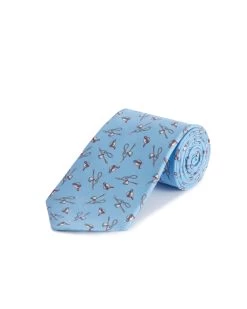 Silk Tie - Pale Blue Saddle
