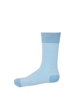 Horizontal Fine Stripe Socks Sky