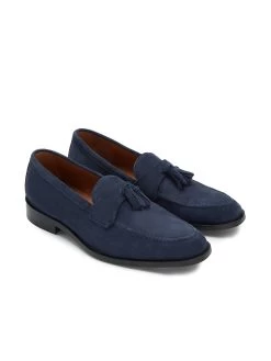 Oliver Brown Suede Tassel Loafers - Navy
