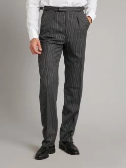 Pleated Luxury Morning Trousers - Black, Grey
