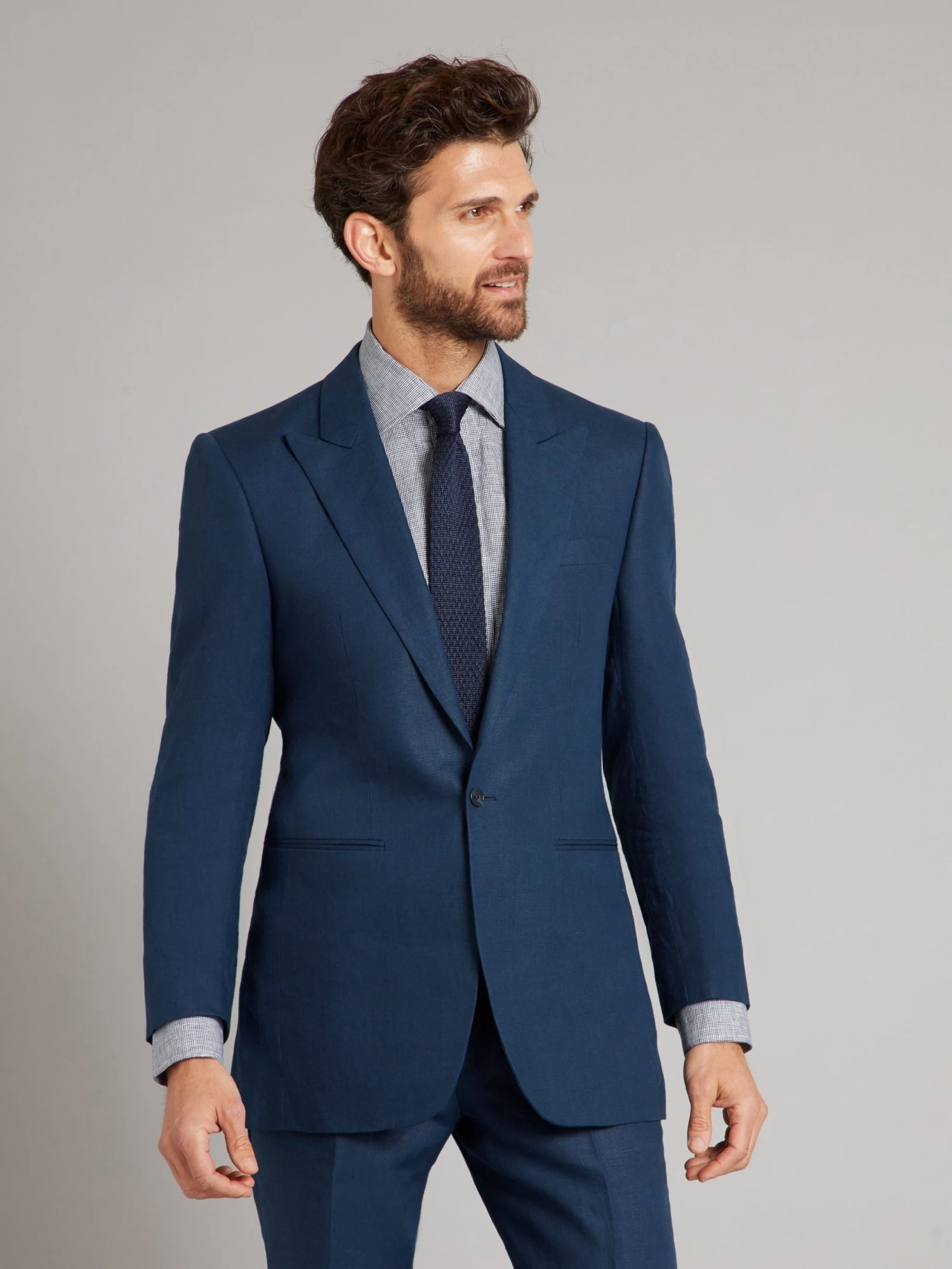 Carlyle Suit - Rich Blue Linen 4 Carlyle Suit - Rich Blue Linen - Image 2