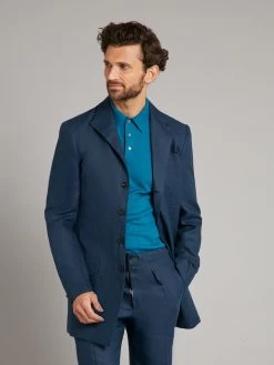 Mandarin Collar Linen Jacket - Navy -Clothing store 230403 OliverBrown2143 61c04f99 7b0e 4348 a2f8 20fd203dd49e