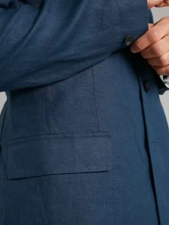 Mandarin Collar Linen Jacket - Navy -Clothing store 230403 OliverBrown2166 7de4a3fb 4bb7 4a10 80af 23e3d34b21d3