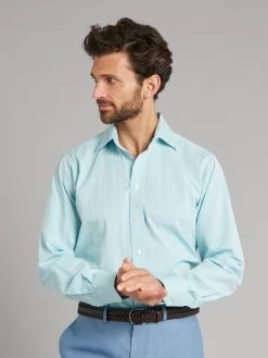 Regular Fit Shirt - Seersucker Turquoise