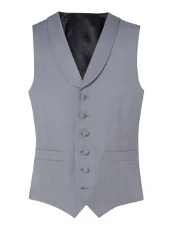 Limited Edition Luxury Single Breasted Wool Waistcoat - Light Grey -Clothing store 230517 oliverbrown4877