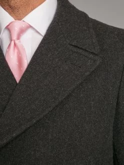 Double Breasted Herringbone Greatcoat - Charcoal 11 Double Breasted Herringbone Greatcoat - Charcoal -Clothing store 230731 OliverBrown1888