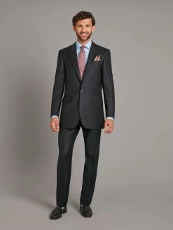Carlyle Suit Chalk-Stripe Flannel - Navy