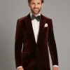 Carlyle Velvet Jacket - Vino -Clothing store 230731 OliverBrown2206