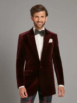 Carlyle Velvet Jacket - Vino