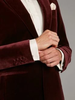 Carlyle Velvet Jacket - Vino -Clothing store 230731 OliverBrown2217