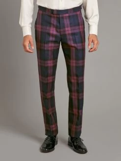 Tartan Trousers - Plum Watch