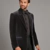 Carlyle Velvet Jacket- Smoked Grey