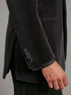 Carlyle Velvet Jacket- Smoked Grey -Clothing store 230731 OliverBrown2310