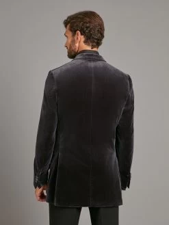 Carlyle Velvet Jacket- Smoked Grey -Clothing store 230731 OliverBrown2317