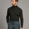 Roll Neck Merino Jumper- Black -Clothing store 230731 OliverBrown2354 1