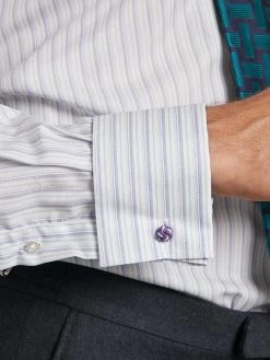 City Shirt Poplin Lilac Green Stripe -Clothing store 230731 OliverBrown2514 1