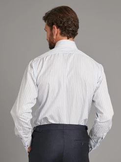 City Shirt Poplin Lilac Green Stripe -Clothing store 230731 OliverBrown2519 1