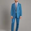 Carlyle Suit - Borage Blue Linen -Clothing store 230731 OliverBrown2625
