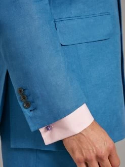 Carlyle Suit - Borage Blue Linen -Clothing store 230731 OliverBrown2642