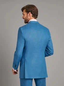 Carlyle Suit - Borage Blue Linen -Clothing store 230731 OliverBrown2647