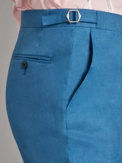 Carlyle Suit - Borage Blue Linen -Clothing store 230731 OliverBrown2665