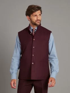 Reversible Gilet - Cherry & Wine Loden