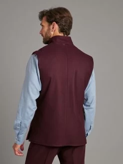 Reversible Gilet - Cherry & Wine Loden -Clothing store 230731 OliverBrown2765