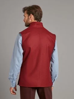 Reversible Gilet - Cherry & Wine Loden -Clothing store 230731 OliverBrown2799