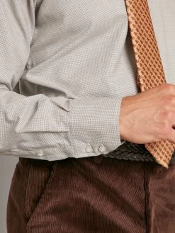 Regular Fit Shirt - Melange Light Grey Puppytooth -Clothing store 230731 OliverBrown2964