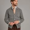 Button Down Cardigan With Collar - Derby Grey -Clothing store 230731 OliverBrown2999