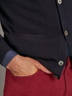 Button Down Cardigan With Collar - Dark Navy 8 Button Down Cardigan With Collar - Dark Navy -Clothing store 230731 OliverBrown3059 1