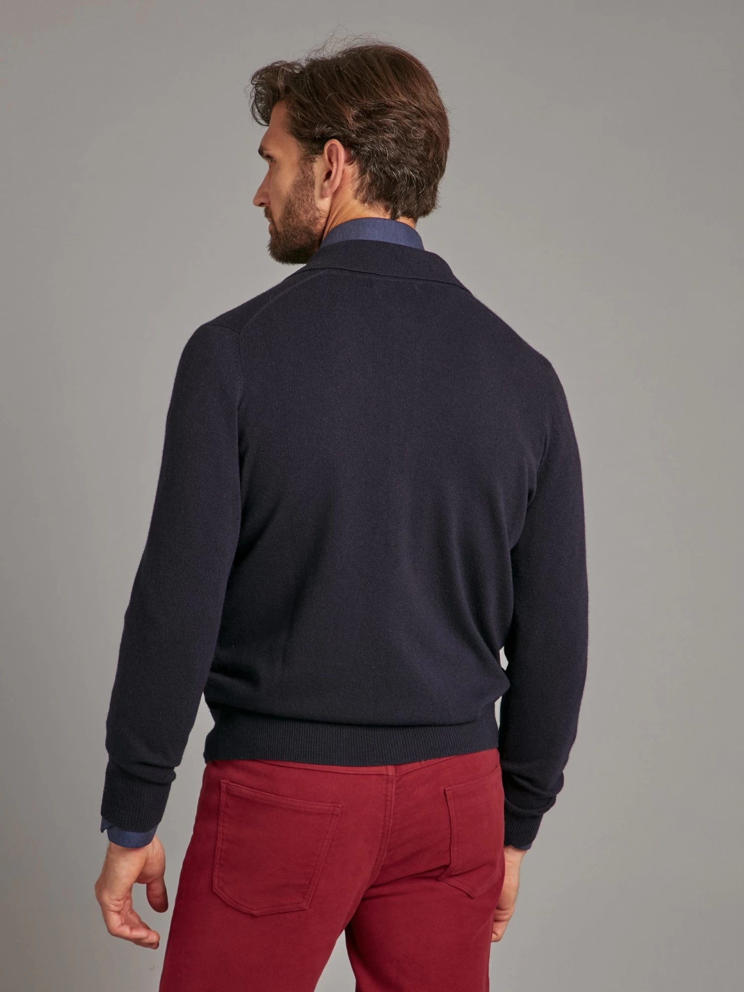 Button Down Cardigan With Collar - Dark Navy 6 Button Down Cardigan With Collar - Dark Navy - Image 4