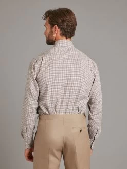Tattersall Check Shirt - Caramel / Navy -Clothing store 230731 OliverBrown3080
