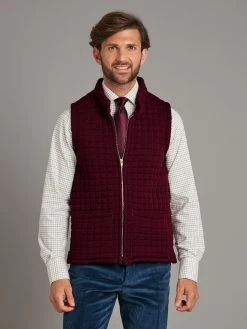 Quilted Thermatex Gilet - Burgundy