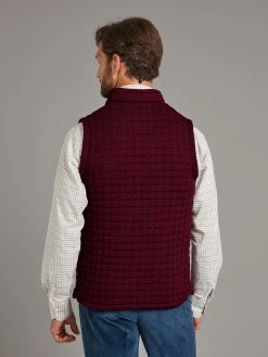 Quilted Thermatex Gilet - Burgundy -Clothing store 230731 OliverBrown3182