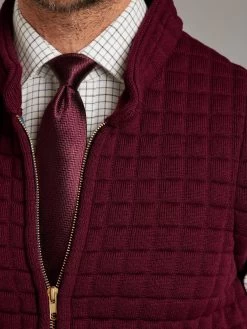 Quilted Thermatex Gilet - Burgundy -Clothing store 230731 OliverBrown3186