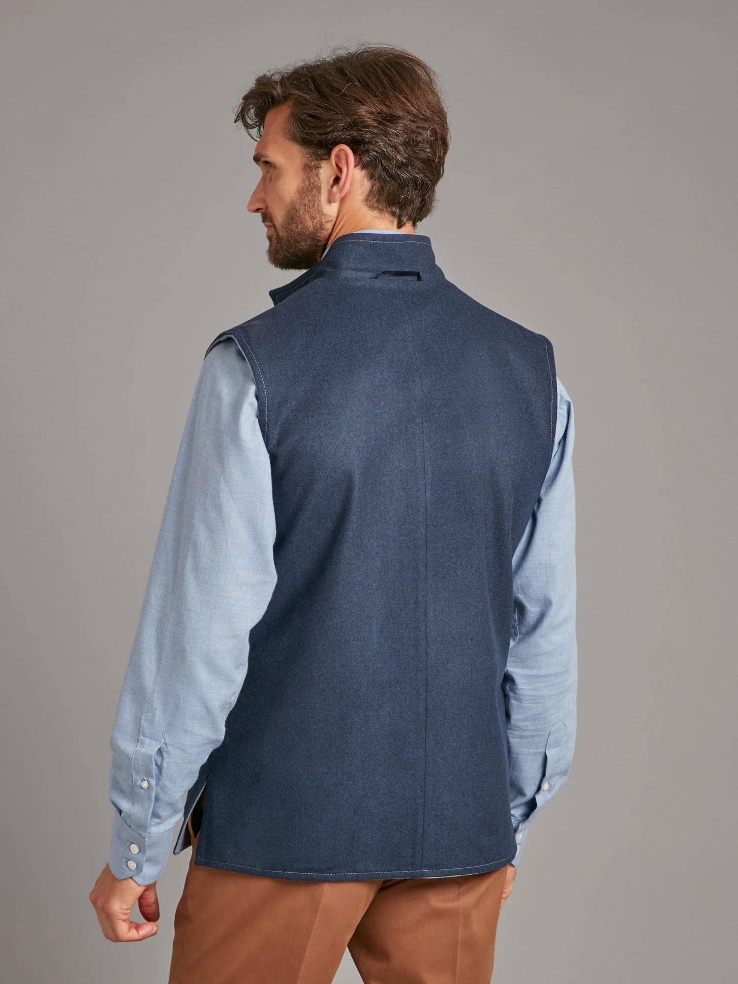 Reversible Gilet - Ink Blue & Denim Loden 5 Reversible Gilet - Ink Blue & Denim Loden - Image 3