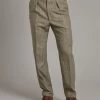 Pleated Trousers - Nailhead Tweed - Cool Sage