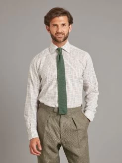 Tattersall Check Shirt - Burgundy / Pale Blue