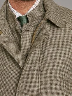 Field Coat - Nailhead Tweed - Cool Sage -Clothing store 230731 OliverBrown3519