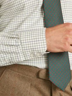 Tattersall Check Shirt - Green/Navy -Clothing store 230731 OliverBrown3605