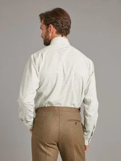 Tattersall Check Shirt - Green/Navy -Clothing store 230731 OliverBrown3609