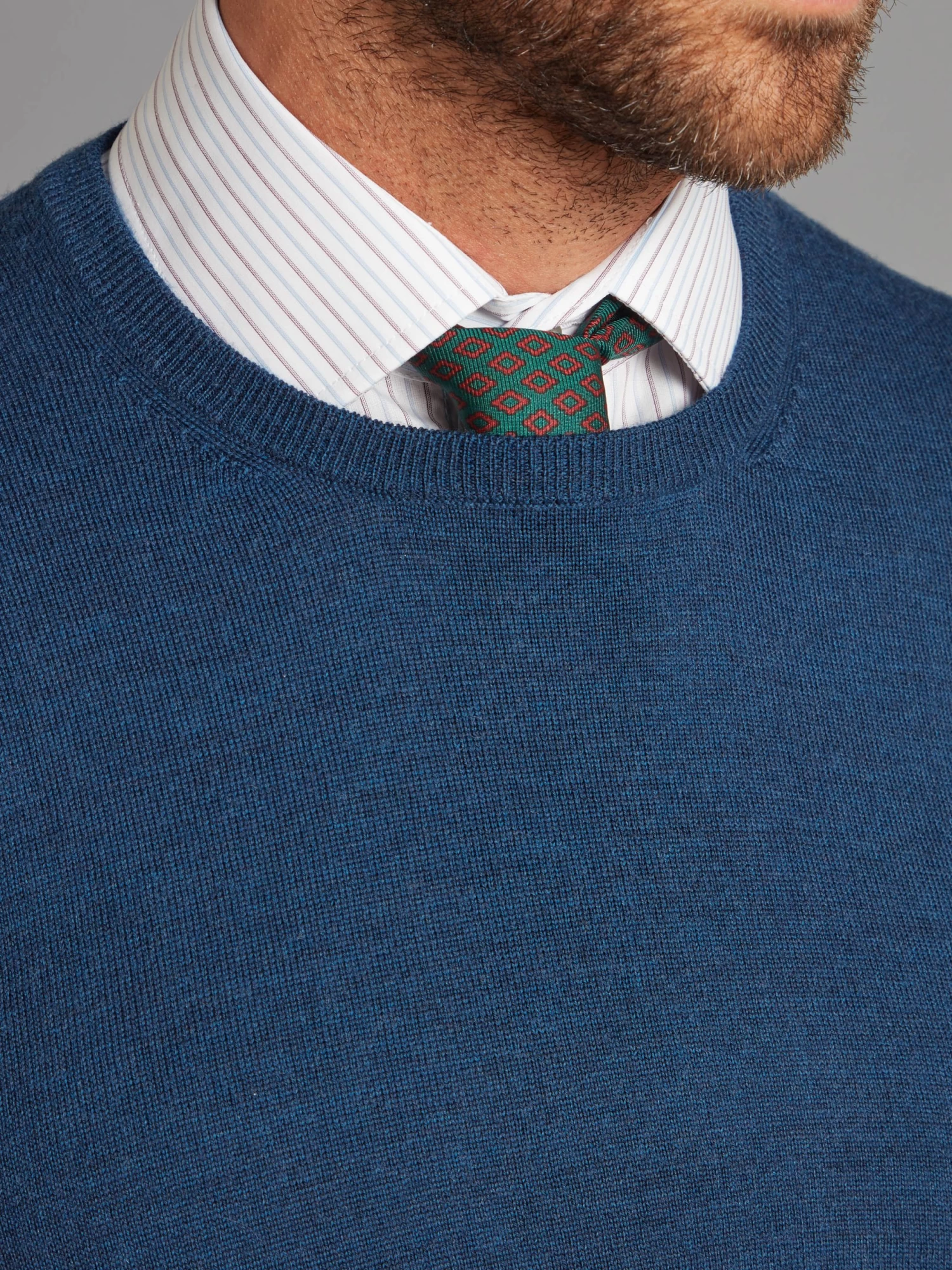 Merino Crew Neck Jumper - Indigo 4 Merino Crew Neck Jumper - Indigo - Image 2