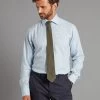 Cashmere Blend Gingham Shirt - Sky -Clothing store 230823 OliverBrown Model2895