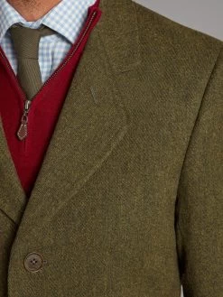 Single Breasted Overcoat – Forest Green -Clothing store 230823 OliverBrown Model2939 1